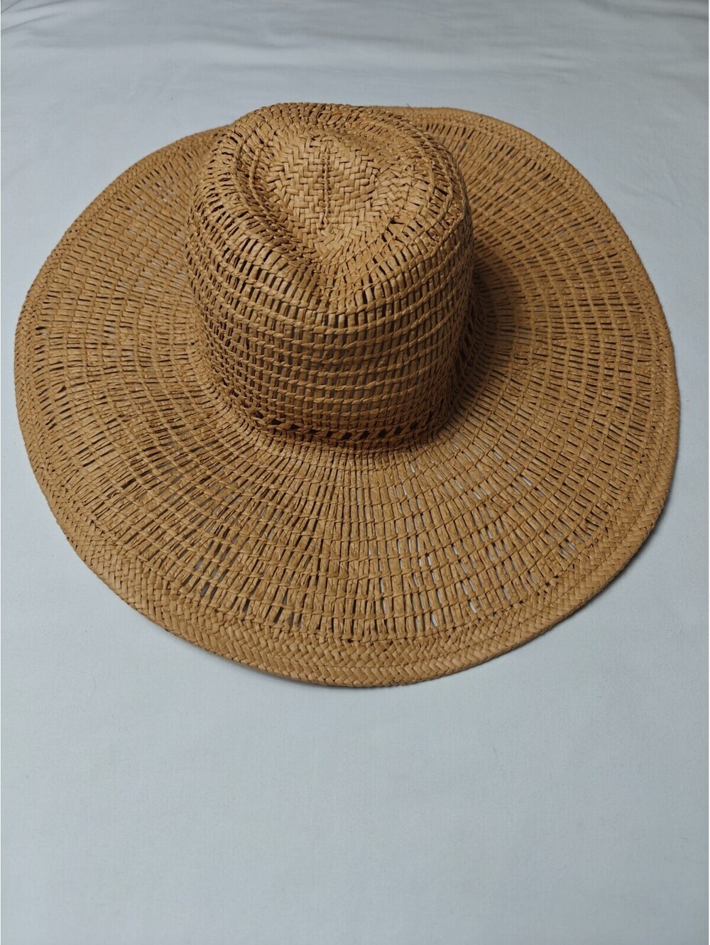 Lot Of 3 Womens Wide Brim Sun Hat White Raffia Raffia Fabric Beige Summer - Picture 6 of 8